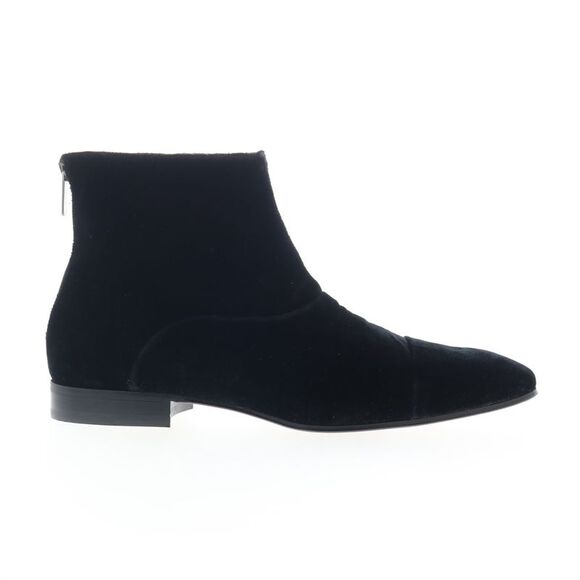Mezlan Mens Velvet Cap Toe Zipper Boot Black Boots (NWT) - Picture 1 of 7